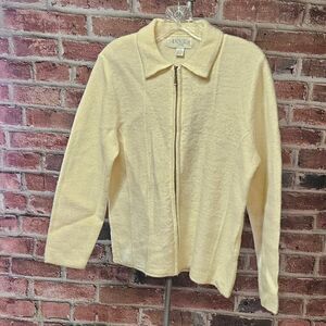 Women's CASUAL CORNER ANNEX Petite Zip Up Cardigan Sweater Medium Vintage